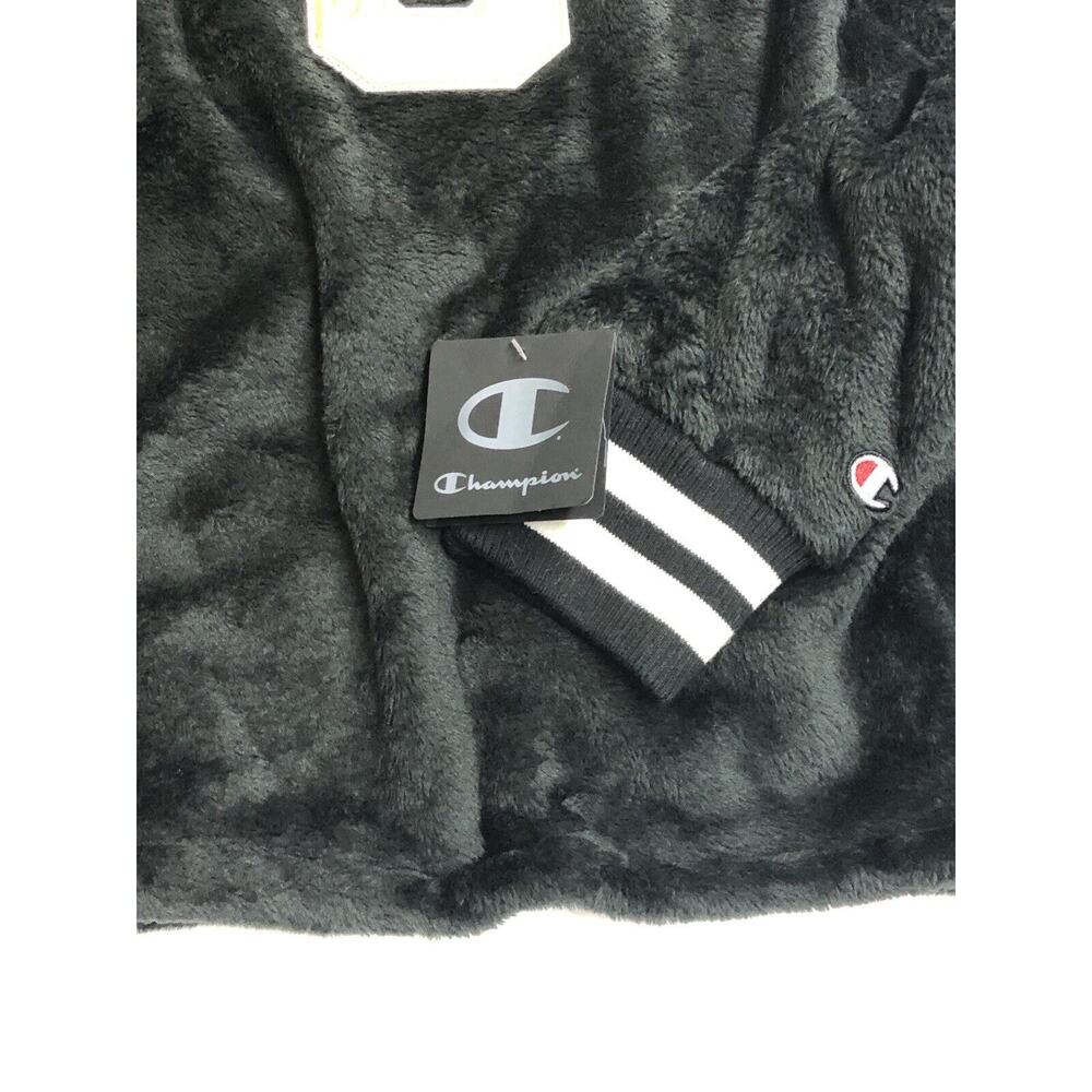 Champion Womens Big C Hoodie Size XL NWT Cropped Hood Faux Fur - Picture 4 of 8